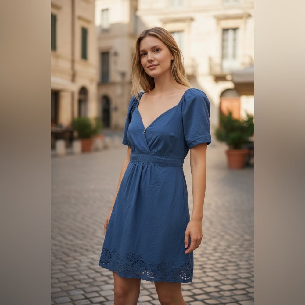 BCBGMaxAzria Deep Blue Midi Dress - Causal - Vacation - Size 8